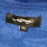 Ed Hardy  Blue Tiger Lotus Cropped Hoodie Blue Long Sleeve Full Zip Size XL NEW Photo 2