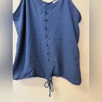 Hippie Rose  Women Medium Navy front buttons basic lightweight sleeves tank‎ top Photo 1