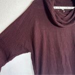 Maurice's Cowl Neck Sweater L Dark Wine Red Laced Back Loose Fitting Soft Top New Photo 1