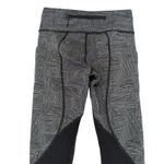 Lululemon  Pace Rival Crop Leggings‎ Capri Pocket Black Pattern Mesh Women's Sz 4 Photo 4