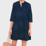 TUCKERNUCK Cotton Royal Shirt Dress Mini 3/4 Sleeve Navy Blue Sz Small Photo 10
