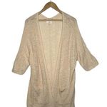 Lou & grey Lou Grey Cardigan Sweater Womens M Open Knit Pockets Long Line Duster Ivory Photo 0
