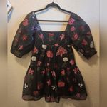 Amanda Uprichard  Theodora puff Tulle Dress Bordeaux XS ruffle floral mini dress Photo 12