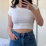 American Apparel Dark Wash High Waisted Mom Shorts Photo 0