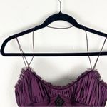 Badgley Mischka 100% Burgundy Embellished Bodice With Silk Shoulder Cover Dress Photo 6