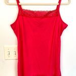 Fashion Bug  Womens M Hot Pink Lace Trim Stretch Cami Y2K Coquette Romantic Fairy Photo 0