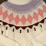 Free Assembly Fair Isle Cream and Pink Women's Sweater Dress Size Small New Photo 2