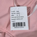 Dessy Collection Bustier Crepe Midi Dress Adjustable Bow Straps Desert Rose 3069 Pink Size 12 Photo 6