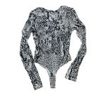 Free People Gotcha Bodysuit Women Black Snakeskin VNeck Top sz small Photo 4