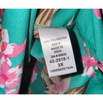 Catherines Tropical Blouse Women's Size 3X Flowy Sleeveless Hawaiian Vacation Green Photo 6