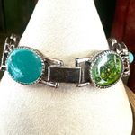 Liz Claiborne Enamel & Faux Turquoise Link Bracelet Photo 4