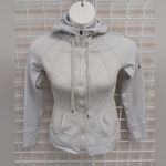 Tangerine - Gray white stripped cotton blend zip up Hoodie Size Small Photo 2