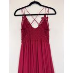 Free People Womens Slip Dress Red Adella Maxi Crochet Lace V Neck Flowy Small Photo 9