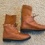 Woman short Knit Sock boots casual women's flat Boots Short Plush‎ Brown Size 5 Orange Photo 4