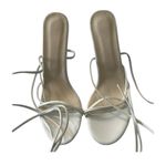 NWT White Strappy Sandals no size on sandals see size chart and measurements Photo 0