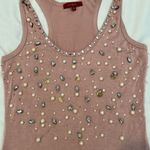 Ceres size M pink beaded rhinestone & shell embellished tank top EUC Size M Photo 3