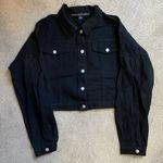 HYFVE Black Cropped Denim Jacket Size S Photo 0
