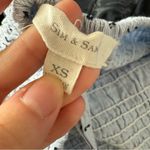 Sim & Sam Sin & Sam Light Blue Swiss Polka Dot Tiered Ruched Maxi Dress Size XSmall EUC Photo 5