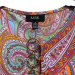 MSK Medium Paisley Print Dress w gold circle hardware on chest boho chic summer Photo 4