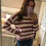 Love Tree Chenille Pink And White Stripped Sweater Photo 1