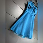 THIRTY THIRTY Blue Satin Sleeveless Mini Dress Bow Tuft Women’s Sz XS NWT Photo 1