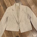 None Vintage Woman’s Beige Linen Skirt Suit Set Size 3/4 Photo 4