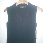 Apt. 9  6 Sleeveless Soft Shirt Dress Black Button Down Front Funeral New! Photo 2