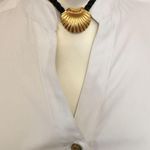 Forever 21 F21 Silky Gold Button Deep V neck top Photo 4