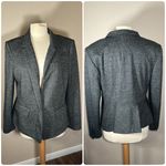 Ann Taylor  Notched One Button Peplum Blk Grey Blazer Wool Blend size 14 NEW NWT Photo 1
