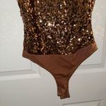 Francesca's Boutique Brown Sparkly Bodysuit Photo 1