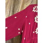 Free People Embroidered Fable Midi Dress Dolled Up Combo Dark Pink Medium Photo 3