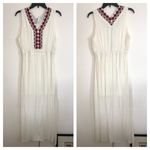 Alya Embroidered Long white and Red Dress M Photo 1