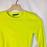 ZARA Lime Green Neon Long Sleeve Cropped Top S Photo 3