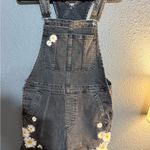 Driftwood  Black Denim Shotralls with Floral Embroidery. Size XS Photo 3
