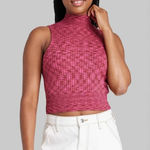 Wild Fable  Ribbed Mock Neck Sleeveless Pink Crop Top Size M Photo 0
