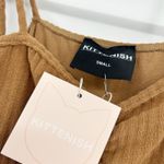 Kittenish NWT Womens Terry Cloth Tie Strap Ribbed Knit Mini Dress Size S Brown Photo 4