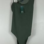 Wild Fable NWT Olive Green Open Back Bodysuit Photo 0