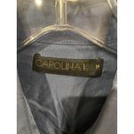 Carolina K Shirt Womens Medium Blue Western Embroidered Floral Snap Front Piped Photo 1