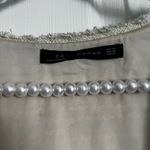 ZARA  Tweed Gold Metallic Sleeveless Square-Neck Mini Dress XS Mint Green Photo 4