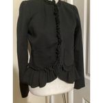J.Crew  Black Ruffle Collar Peplum Jacket Blazer Womens Size 00 Photo 1