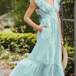 Skies Are Blue green striped maxi dress Photo 0