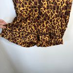 Anthropologie BY  Leopard Print Romper Size Medium Short Sleeve Satiny Playsuit Photo 5