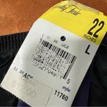 Vanity Fair Vintage  Black Satin Lace Trim slip size L 23” Made USA side slit Photo 2