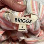 Briggs New York  Women's Linen Striped Shorts - Pink and White Photo 6