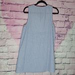 Entro  NAVY WHITE STRIPED EMBROIDERED TASSEL LONG LINE DRESS SWIM COVER SMALL Photo 1