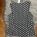Anthropologie Maeve Jacquard Polka Dot Tank Top Black & White Top Size Small Photo 2