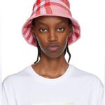 Burberry NEW Knitted Check Bucket Hat, Pink IP Check, Size L, New with Tag $890 Photo 7