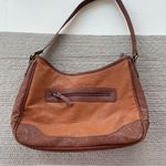 Bueno  Cognac Brown Textured Faux Leather Fringe Boho Shoulder Bag Purse Photo 5
