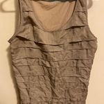 Loft Beige Tan Ruffle Tank Top Photo 0