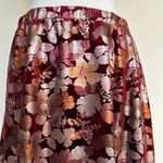Vintage Metallic Floral Burgundy A Line Skirt Size M Knee Length Velour Y2K 00s Size M Photo 1